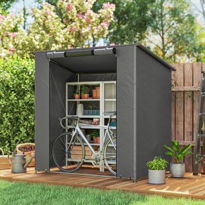 ALLAUVE Abri Voiture 1,9x1,2 M Étanche, Tente Garage Gris Foncé Avec Porte Zippée Enroulable Et Fenêtre Aérée - Publicité ALLAUVE Abri Voiture 1,9x1,2 M Étanche, Tente Garage Gris Foncé Avec Porte Zippée Enroulable Et Fenêtre Aérée - Publicité