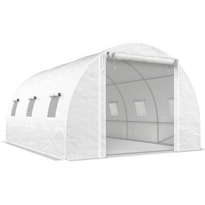 ACKERMAN Serre En Aluminium, Bâche Plastique, Porte Moustiquaire, Poteaux De Support, Blanche - Publicité ACKERMAN Serre En Aluminium, Bâche Plastique, Porte Moustiquaire, Poteaux De Support, Blanche - Publicité