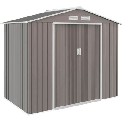 ARRIGONI Abri De Jardin En Metal Avec Portes Coulissantes 2,13 X 1,30 X 1,85 M Gris - Publicité ARRIGONI Abri De Jardin En Metal Avec Portes Coulissantes 2,13 X 1,30 X 1,85 M Gris - Publicité