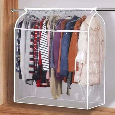 ABYSSE Housse Vetement Penderie Anti Mite Translucide 110cm, Housses De Vêtements Avec Zip, Pour Résistant À L'Humidité De La Poussière, Penderie Non Inclus - Publicité ABYSSE Housse Vetement Penderie Anti Mite Translucide 110cm, Housses De Vêtements Avec Zip, Pour Résistant À L'Humidité De La Poussière, Penderie Non Inclus - Publicité