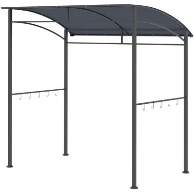 ARRIGONI Pavillon De Barbecue Abri De Jardin Protection Pluie Crochets Acier Gris 215 X 150 X 174/220 Cm - Publicité ARRIGONI Pavillon De Barbecue Abri De Jardin Protection Pluie Crochets Acier Gris 215 X 150 X 174/220 Cm - Publicité