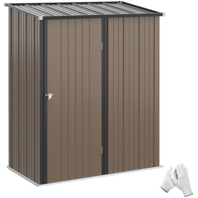 ARRIGONI Abri De Jardin En Metal 1,34m2 161,5 X 94,5 X 196 Cm Avec Toit En Pente Porte Verrouillable Marron - Publicité ARRIGONI Abri De Jardin En Metal 1,34m2 161,5 X 94,5 X 196 Cm Avec Toit En Pente Porte Verrouillable Marron - Publicité