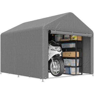 ARRIGONI Abri De Jardin 2x2.4 M Etanche Avec Porte Enroulable Et Cadre En Metal Gris Clair - Publicité ARRIGONI Abri De Jardin 2x2.4 M Etanche Avec Porte Enroulable Et Cadre En Metal Gris Clair - Publicité