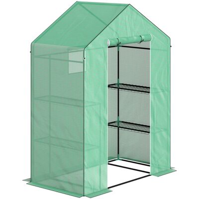 ACKERMAN Serre Avec Porte Enroulable, Fenêtre, Étagères, Serre En Acier Avec Bâche Résistante À L'Hiver, Serre Pour Balcon, Jardin, Serre À Tomates 143 X 74 X 190 Cm, Serre Pour Tomates, Légumes, Plantes Verte - Publicité ACKERMAN Serre Avec Porte Enroulable, Fenêtre, Étagères, Serre En Acier Avec Bâche Résistante À L'Hiver, Serre Pour Balcon, Jardin, Serre À Tomates 143 X 74 X 190 Cm, Serre Pour Tomates, Légumes, Plantes Verte - Publicité