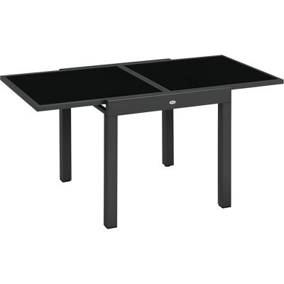 ARRIGONI Table Extensible De Jardin Grande Taille Dim. Dépliées 160 X 80 X 75 Cm Aluminium Gris Foncé Plateau Verre Trempé Noir - Publicité ARRIGONI Table Extensible De Jardin Grande Taille Dim. Dépliées 160 X 80 X 75 Cm Aluminium Gris Foncé Plateau Verre Trempé Noir - Publicité