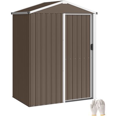ARRIGONI Abri De Jardin En Metal 1,1 M2 Avec Toit A Deux Pentes Porte Coulissante Verrouillable Gants Inclus 136 X 87 X 179 Cm - Publicité ARRIGONI Abri De Jardin En Metal 1,1 M2 Avec Toit A Deux Pentes Porte Coulissante Verrouillable Gants Inclus 136 X 87 X 179 Cm - Publicité