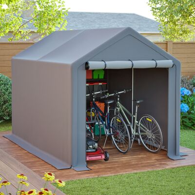 ACKERMAN Abri De Jardin Multifonctionnel, Gris Foncé, Garage À Vélos, Abri De Jardin, Tente À Outils, Tente De Rangement – 296 X 190 X 200 Cm - Publicité ACKERMAN Abri De Jardin Multifonctionnel, Gris Foncé, Garage À Vélos, Abri De Jardin, Tente À Outils, Tente De Rangement – 296 X 190 X 200 Cm - Publicité
