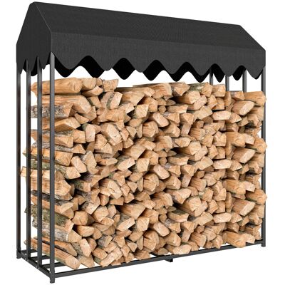 DEVOKO Range Bûches Extérieur Noir 186x70x185cm Acier Housse 600d Oxford Capacité 1,9m³ Protection Bois - Publicité DEVOKO Range Bûches Extérieur Noir 186x70x185cm Acier Housse 600d Oxford Capacité 1,9m³ Protection Bois - Publicité