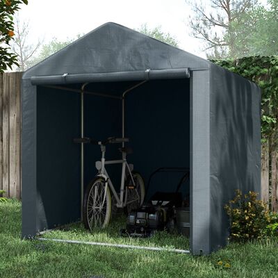 PZCC Abri De Jardin Tente De Stockage Portable Abri De Vélo Garage Pour Extérieur Avec Cadre En Acier Galvanisé Grande Porte - Publicité PZCC Abri De Jardin Tente De Stockage Portable Abri De Vélo Garage Pour Extérieur Avec Cadre En Acier Galvanisé Grande Porte - Publicité