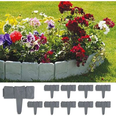 Melissa Bordures De Jardin 5m Bordure De Gazon Clôture Effet Pierre Bord La Pelouse20 Pcs Gris Bordure De Jardin Décorative - Publicité Melissa Bordures De Jardin 5m Bordure De Gazon Clôture Effet Pierre Bord La Pelouse20 Pcs Gris Bordure De Jardin Décorative - Publicité