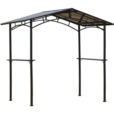 MIDUODUO Pavillon Jardin 2,5x1,5 M Abri Barbecue 2 Étagères Toit Métal Noir Polycarbonate - Publicité MIDUODUO Pavillon Jardin 2,5x1,5 M Abri Barbecue 2 Étagères Toit Métal Noir Polycarbonate - Publicité