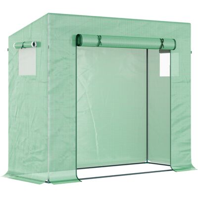 ACKERMAN Serre Outsunny, 200 X 76 X 168 Cm, Serre En Aluminium Avec Porte Enroulable, Serre À Tomates Avec Fenêtre Latérale, Film Pe, Serre D'Hiver Pour Jardin, Balcon, Verte - Publicité ACKERMAN Serre Outsunny, 200 X 76 X 168 Cm, Serre En Aluminium Avec Porte Enroulable, Serre À Tomates Avec Fenêtre Latérale, Film Pe, Serre D'Hiver Pour Jardin, Balcon, Verte - Publicité