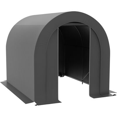 OEM Abri De Jardin Tente De Rangement Extérieur, Abri De Vélo, Garage Pour Vélo, Bâche En Pe, Structure Métallique, 2,4 X 1,8 X 1,9 M, Gris Foncé - Publicité OEM Abri De Jardin Tente De Rangement Extérieur, Abri De Vélo, Garage Pour Vélo, Bâche En Pe, Structure Métallique, 2,4 X 1,8 X 1,9 M, Gris Foncé - Publicité