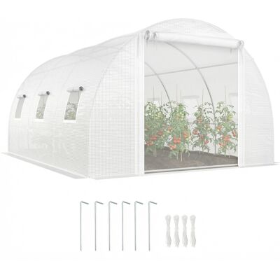 ARRIGONI Serre De Jardin Tunnel Bache Plastique Porte Moustiquaire Barres De Soutien Blanc - Publicité ARRIGONI Serre De Jardin Tunnel Bache Plastique Porte Moustiquaire Barres De Soutien Blanc - Publicité