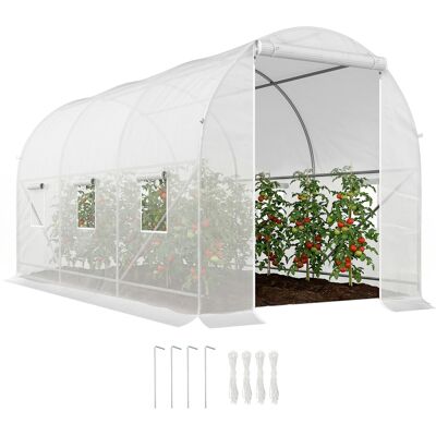 OEM Serre Tunnel De Jardin 7 M² 350x200x200 Cm Bâche Pe 140 G/m² Porte Et 6 Fenêtres Blanc - Publicité OEM Serre Tunnel De Jardin 7 M² 350x200x200 Cm Bâche Pe 140 G/m² Porte Et 6 Fenêtres Blanc - Publicité