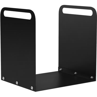 ACKERMAN Support À Bûches De Cheminée 36,5 X 30 X 36 Cm, Support À Bois De Chauffage Avec Poignées, Pour Extérieur Et Intérieur, Jusqu'à 30 Kg, Acier, Noir - Publicité ACKERMAN Support À Bûches De Cheminée 36,5 X 30 X 36 Cm, Support À Bois De Chauffage Avec Poignées, Pour Extérieur Et Intérieur, Jusqu'à 30 Kg, Acier, Noir - Publicité