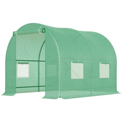 OEM Serre Aluminium 245x200x198 Cm – Serre À Tomates Avec Porte, 4 Fenêtres, Tunnel De Culture Acier Galvanisé Et Polyéthylène, Robuste, Ancrages Au Sol Et Cordes Inclus, Vert - Publicité OEM Serre Aluminium 245x200x198 Cm – Serre À Tomates Avec Porte, 4 Fenêtres, Tunnel De Culture Acier Galvanisé Et Polyéthylène, Robuste, Ancrages Au Sol Et Cordes Inclus, Vert - Publicité