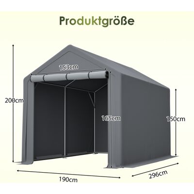 ALLAUVE Abri Polyvalent Gris Anthracite - Hangar Pour Vélos, Cabane De Jardin, Abri À Outils, Auvent De Rangement - 296x190x200 Cm - Publicité ALLAUVE Abri Polyvalent Gris Anthracite - Hangar Pour Vélos, Cabane De Jardin, Abri À Outils, Auvent De Rangement - 296x190x200 Cm - Publicité