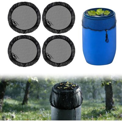 GRASSLIN 4 Pièces Moustiquaire, Filet 80 Cm Cordon De Serrage, Polyester Noir Pour Récupérateur D'Eau, Jardin Balcon - Publicité GRASSLIN 4 Pièces Moustiquaire, Filet 80 Cm Cordon De Serrage, Polyester Noir Pour Récupérateur D'Eau, Jardin Balcon - Publicité