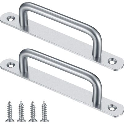 Vision Lot De 2 Poignées De Porte Coulissantes En Acier Inoxydable Avec Plaques Métalliques (160 Mm) Pour Salle De Bain, Cuisine, Placard, Garage, Abri De Jardin, Grange - Publicité Vision Lot De 2 Poignées De Porte Coulissantes En Acier Inoxydable Avec Plaques Métalliques (160 Mm) Pour Salle De Bain, Cuisine, Placard, Garage, Abri De Jardin, Grange - Publicité