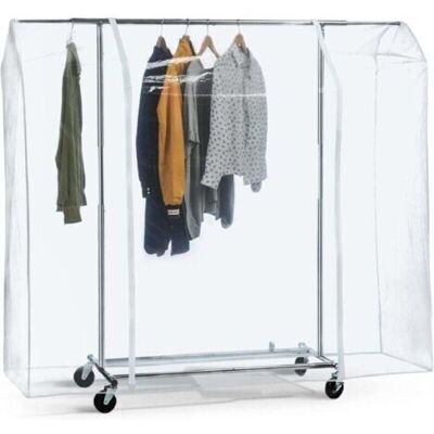 ABYSSE Autres Rangements, Grande Housse De Protection Pour Portant À Vêtements, 150x180x50 Cm, Plastique Waterproof Transparent, Ouverture Et Fermeture Faciles, Portant Non Inclus- - Publicité ABYSSE Autres Rangements, Grande Housse De Protection Pour Portant À Vêtements, 150x180x50 Cm, Plastique Waterproof Transparent, Ouverture Et Fermeture Faciles, Portant Non Inclus- - Publicité