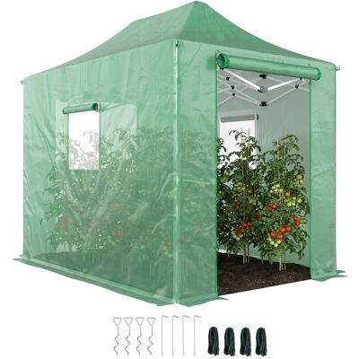 MRTRS Serre Pliante Pliable En Aluminium D'Environ 200 X 300 X 270 Cm, Avec Toit En Pente, Portes Et Fenêtres À Fermeture Éclair. Publicité MRTRS Serre Pliante Pliable En Aluminium D'Environ 200 X 300 X 270 Cm, Avec Toit En Pente, Portes Et Fenêtres À Fermeture Éclair. Publicité