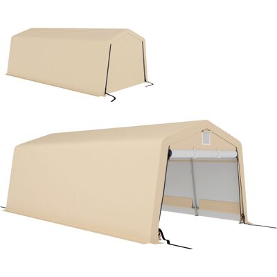 VIVACASA Abri Garage Carport 6,2x3,3x2,4 M Acier Galvanisé Polyéthylène 150 G/m² Imperméable Uv - Publicité VIVACASA Abri Garage Carport 6,2x3,3x2,4 M Acier Galvanisé Polyéthylène 150 G/m² Imperméable Uv - Publicité
