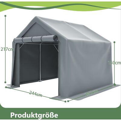 ALLAUVE Abri De Rangement Extérieur 244x241x217cm Gris Foncé, Garage À Vélos, Remise Pour Outils, Tente Abri De Jardin Multifonction - Publicité ALLAUVE Abri De Rangement Extérieur 244x241x217cm Gris Foncé, Garage À Vélos, Remise Pour Outils, Tente Abri De Jardin Multifonction - Publicité