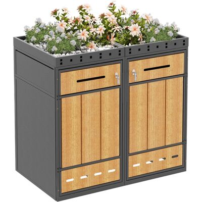 ACKERMAN Local À Poubelles Avec Toit Végétalisé, Capacité 120-240 Litres, Armoire À Poubelles, Coffre À Poubelles - Publicité ACKERMAN Local À Poubelles Avec Toit Végétalisé, Capacité 120-240 Litres, Armoire À Poubelles, Coffre À Poubelles - Publicité
