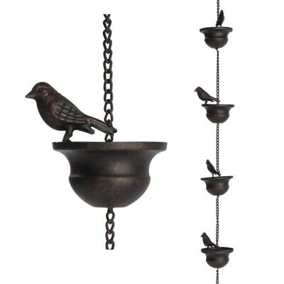 Cellfast Chaîne De Pluie - Métal - 2.4m - 12 Oiseaux - Bronze - Décoration Jardin - Publicité Cellfast Chaîne De Pluie - Métal - 2.4m - 12 Oiseaux - Bronze - Décoration Jardin - Publicité