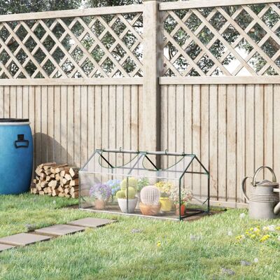 ALLAUVE Abri Transparent Pour Plantes Serre Pvc 120x60x60 Cm, Châssis Froid Pour Tomates Avec Fenêtre - Publicité ALLAUVE Abri Transparent Pour Plantes Serre Pvc 120x60x60 Cm, Châssis Froid Pour Tomates Avec Fenêtre - Publicité