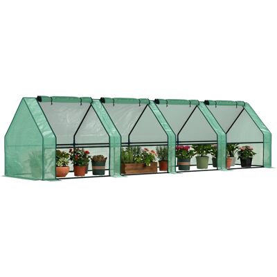 ARRIGONI Mini Serre De Jardin Mini Serre Tunnel 4 Fenêtres Avec Zip Enroulables Acier Pe 140 G/m² Anti-uv 360x90x90cm Vert - Publicité ARRIGONI Mini Serre De Jardin Mini Serre Tunnel 4 Fenêtres Avec Zip Enroulables Acier Pe 140 G/m² Anti-uv 360x90x90cm Vert - Publicité