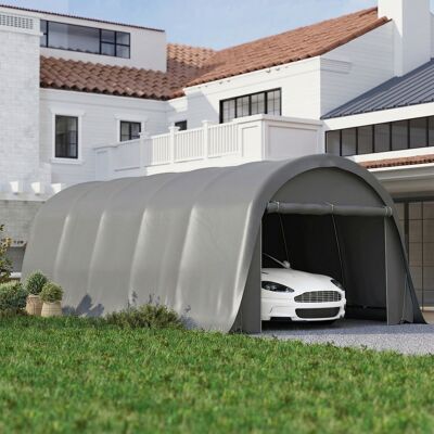 ACIRIHO Carport Tente De Garage 3,6 X 7,2 M Abri Voiture Extérieur Tente De Stockage Avec Parois Latérales Amovibles, Gris Foncé - Publicité ACIRIHO Carport Tente De Garage 3,6 X 7,2 M Abri Voiture Extérieur Tente De Stockage Avec Parois Latérales Amovibles, Gris Foncé - Publicité
