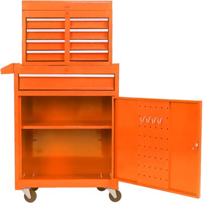 ACKERMAN 5 Schubladen Aufbaukasten, Mit Rollen Und Rollmöglichkeiten, Abnehmbare Oberen Und Verstellbare Regale, Garage -werkzeugkasten (orange) - Publicité ACKERMAN 5 Schubladen Aufbaukasten, Mit Rollen Und Rollmöglichkeiten, Abnehmbare Oberen Und Verstellbare Regale, Garage -werkzeugkasten (orange) - Publicité