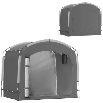 TREETALK Tente De Vélo Abri De Vélo Portable Pour 3-4 Vélos Avec 2 Poches Latérales 205 X 140 X 188 Cm Gris Foncé - Publicité TREETALK Tente De Vélo Abri De Vélo Portable Pour 3-4 Vélos Avec 2 Poches Latérales 205 X 140 X 188 Cm Gris Foncé - Publicité
