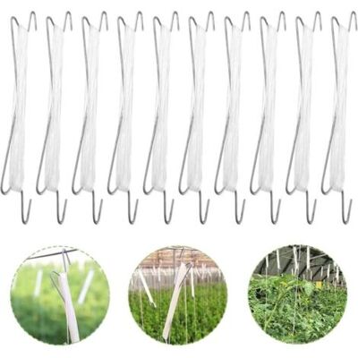 ABYSSE Lot De 10 Crochets À Tomates Avec Corde, Tomates Et Concombres, Serres Pour Autres Légumes - Publicité ABYSSE Lot De 10 Crochets À Tomates Avec Corde, Tomates Et Concombres, Serres Pour Autres Légumes - Publicité