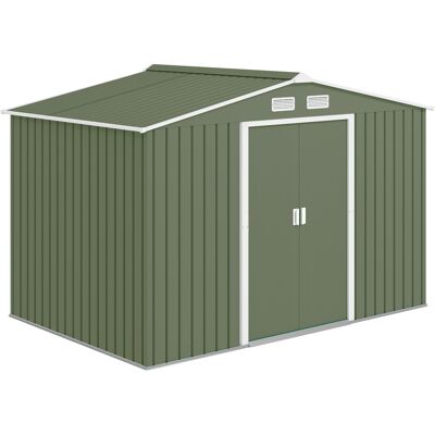 ARRIGONI Abri De Jardin 5,4 M² 2,77 X 1,95 X 1,92 M Kit De Fondation Porte Coulissante Ventilations Acier Galvanisé, Vert Clair - Publicité ARRIGONI Abri De Jardin 5,4 M² 2,77 X 1,95 X 1,92 M Kit De Fondation Porte Coulissante Ventilations Acier Galvanisé, Vert Clair - Publicité