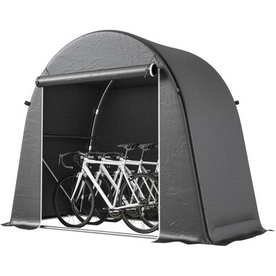 OEM Garage Tenda Pour Biciclette Et Attrezzi À Cerniera, En Pe Et Métalo, 245x120x200 Cm, Gris Scuro - Publicité OEM Garage Tenda Pour Biciclette Et Attrezzi À Cerniera, En Pe Et Métalo, 245x120x200 Cm, Gris Scuro - Publicité