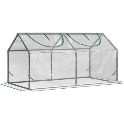 ACKERMAN Serre En Aluminium Avec Fenêtre, Serre En Pvc 120x60x60 Cm, Serre Transparente Pour Tomates Et Châssis Froid Pour Plantes - Publicité ACKERMAN Serre En Aluminium Avec Fenêtre, Serre En Pvc 120x60x60 Cm, Serre Transparente Pour Tomates Et Châssis Froid Pour Plantes - Publicité