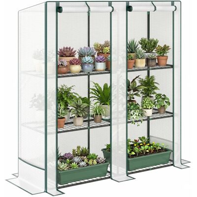 ARRIGONI Serre De Jardin Avec Étagères Métalliques À 3 Niveaux Serre De Balcon Couverture Pe Toit Incliné 144 X 48 X 152 Cm Blanc - Publicité ARRIGONI Serre De Jardin Avec Étagères Métalliques À 3 Niveaux Serre De Balcon Couverture Pe Toit Incliné 144 X 48 X 152 Cm Blanc - Publicité