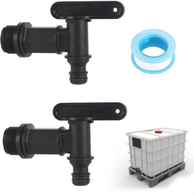 SCORPIO Deux Jeux De Robinets Pour Récupérateur D'Eau De Pluie (avec Ruban Téflon), Un Robinet De Sortie Ibc 3/4" Et Un Robinet De Rechange En Plastique Pour Récupérateur D'Eau De Pluie. Publicité SCORPIO Deux Jeux De Robinets Pour Récupérateur D'Eau De Pluie (avec Ruban Téflon), Un Robinet De Sortie Ibc 3/4" Et Un Robinet De Rechange En Plastique Pour Récupérateur D'Eau De Pluie. Publicité