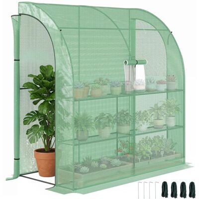 OEM Serre D'Extérieur Avec Fenêtres, Étagères À 3 Niveaux, Porte Zippée Et Structure En Acier, 200 X 100 X 215 Cm, Verte - Publicité OEM Serre D'Extérieur Avec Fenêtres, Étagères À 3 Niveaux, Porte Zippée Et Structure En Acier, 200 X 100 X 215 Cm, Verte - Publicité