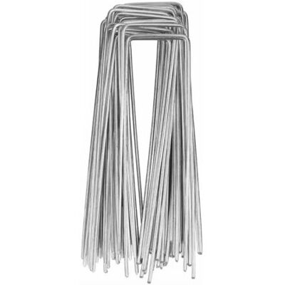 ABYSSE Lot De 50 Piquets De Fixation, Piquets De Tente, Piquets D'Ancrage Au Sol De Jardin, 3 Mm 15 Cm De Long En Acier, Argent - Publicité ABYSSE Lot De 50 Piquets De Fixation, Piquets De Tente, Piquets D'Ancrage Au Sol De Jardin, 3 Mm 15 Cm De Long En Acier, Argent - Publicité