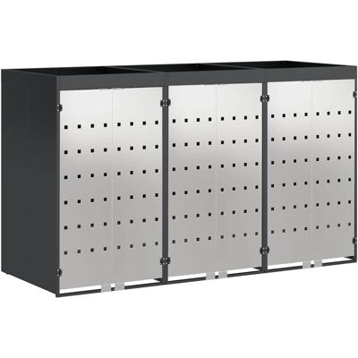 DESIGN IN Rangement De Poubelle À Roulettes Pour 3 Poubelles Anthracite - Publicité DESIGN IN Rangement De Poubelle À Roulettes Pour 3 Poubelles Anthracite - Publicité