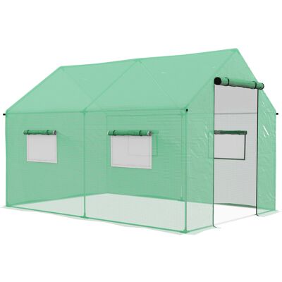 ACKERMAN Serre De 2 X 3 X 2 M En Aluminium Résistant Au Vent, Avec Fenêtre Enroulable Et Protection Uv, Idéale Pour La Culture Des Tomates. Structure Robuste En Acier Vert. Publicité ACKERMAN Serre De 2 X 3 X 2 M En Aluminium Résistant Au Vent, Avec Fenêtre Enroulable Et Protection Uv, Idéale Pour La Culture Des Tomates. Structure Robuste En Acier Vert. Publicité