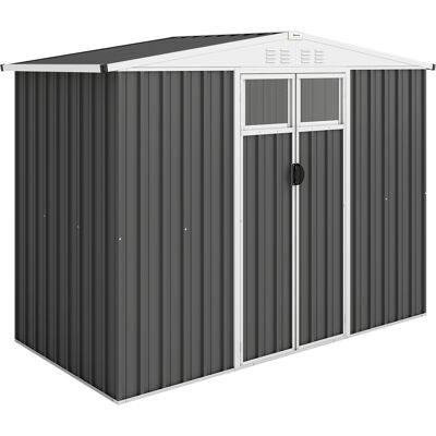 ARRIGONI Abri De Jardin En Métal 2,7 M² Avec Fenêtre, 4 Évents Et Porte Verrouillable, 246 X 117 X 180 Cm, Gris - Publicité ARRIGONI Abri De Jardin En Métal 2,7 M² Avec Fenêtre, 4 Évents Et Porte Verrouillable, 246 X 117 X 180 Cm, Gris - Publicité