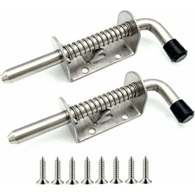 URSUS Lot De 2 Verrous À Ressort En Acier Inoxydable Pour Porte De Garage, Abri De Jardin, Cour, Poulailler (128 Mm)- - Publicité URSUS Lot De 2 Verrous À Ressort En Acier Inoxydable Pour Porte De Garage, Abri De Jardin, Cour, Poulailler (128 Mm)- - Publicité