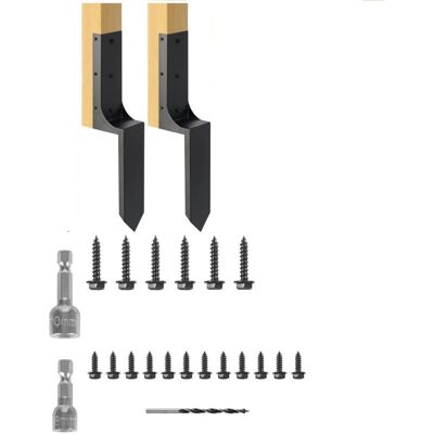 Scotch Lot De 2 Kits D'Ancrage De Réparation De Poteau De Clôture, Piquets De Réparation Pour Poteau De Clôture En Bois Cassé Et Incliné, Piquet D'Ancrage De Poteau De Clôture En Acier Robuste - Publicité Scotch Lot De 2 Kits D'Ancrage De Réparation De Poteau De Clôture, Piquets De Réparation Pour Poteau De Clôture En Bois Cassé Et Incliné, Piquet D'Ancrage De Poteau De Clôture En Acier Robuste - Publicité