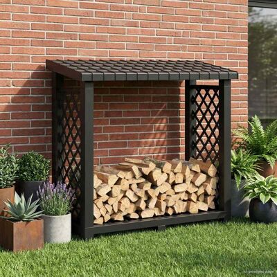 Vidaxl Support À Bois 114 X 46 X 101 Cm Pp Anthracite - Publicité Vidaxl Support À Bois 114 X 46 X 101 Cm Pp Anthracite - Publicité