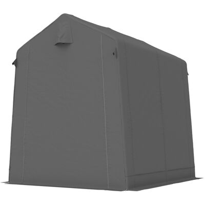 YUDO Garage Abri 2,3 X 1,9 M Imperméable Pour Outillage Tente Avec Porte Zippée Enroulable Ventilation Toit En Selle Gris Foncé - Publicité YUDO Garage Abri 2,3 X 1,9 M Imperméable Pour Outillage Tente Avec Porte Zippée Enroulable Ventilation Toit En Selle Gris Foncé - Publicité